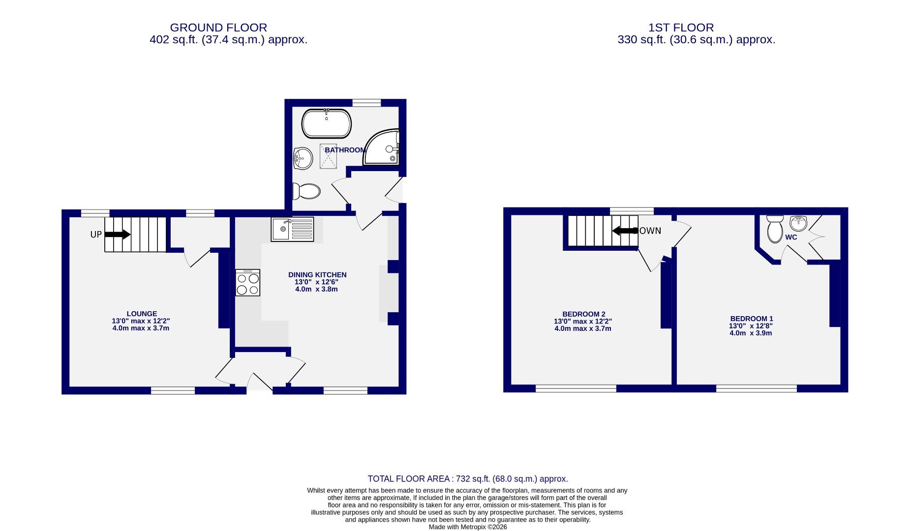 Floorplans For Lilac Avenue, Appleton Roebuck, York
