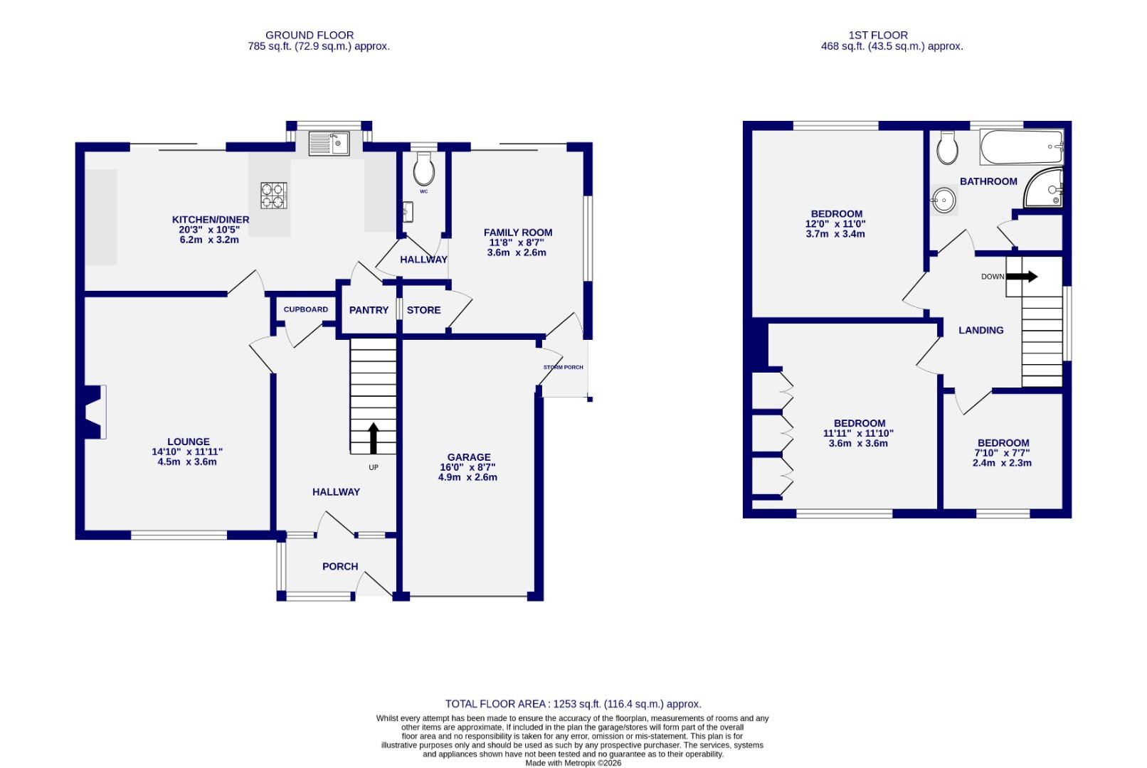 Floorplans For Dikelands Lane, Upper Poppleton, York