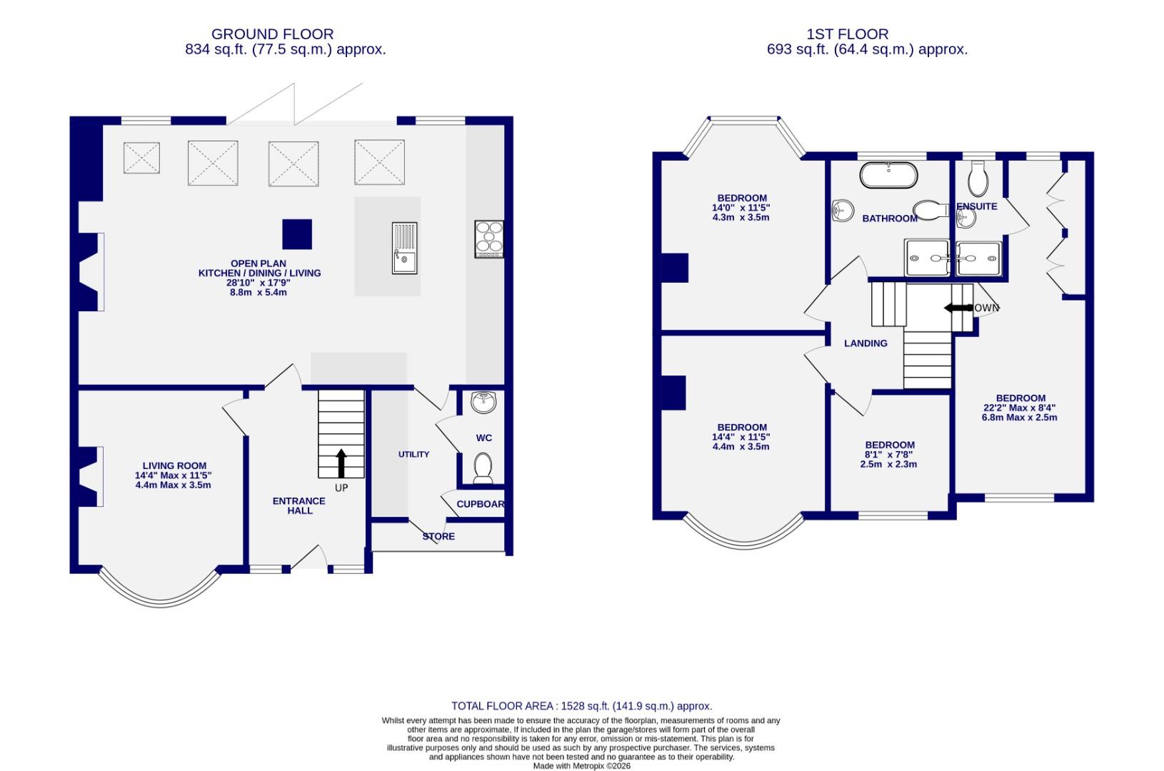 Floorplans For Middlethorpe Grove, off Tadcaster Road, York